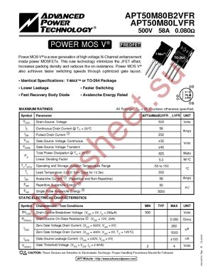 APT50M80B2VFRG datasheet  